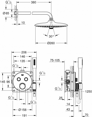 Душевой комплект Grohe Grohtherm SmartControl 34744000 фото 2