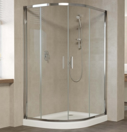 Душевой уголок Vegas Glass ZS-F 120*100 08 01 профиль глянцевый хром, стекло прозрачное фото 1