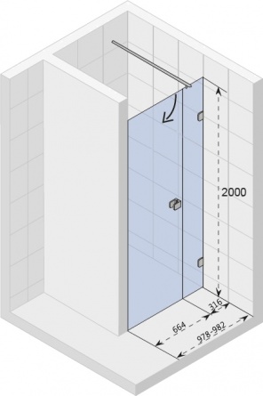Душевая дверь в нишу Riho Scandic Soft Q102 100 см, L фото 3