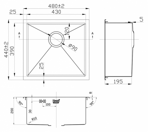 Мойка кухонная Zorg Inox RX RX-4844 фото 2