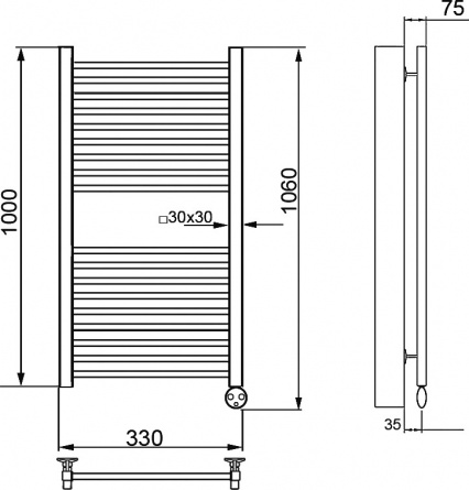 Полотенцесушитель электрический Ника Modern ЛМ-2 100/30 хром фото 5