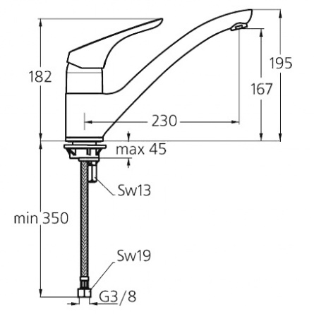 Смеситель Ideal Standard Cerasprint New  для кухонной мойки фото 3