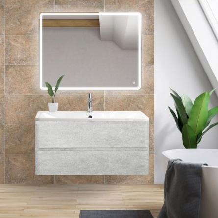 Мебель для ванной BelBagno Albano 100 cemento verona grigio фото 1