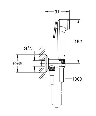 Гигиенический душ Grohe BauClassic 124902 со смесителем фото 3
