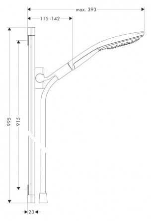 Душевой гарнитур Hansgrohe Raindance Select S 150  Unica фото 2