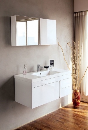 Тумба для комплекта BelBagno Luce 100 bianco lucido фото 2