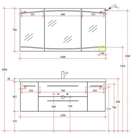 Мебель для ванной Pelipal Cassca 140 графит структура фото 7