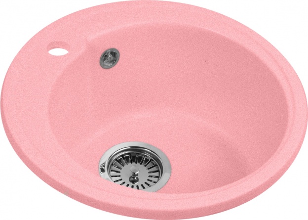 Мойка кухонная AquaGranitEx M-45 розовая фото 2
