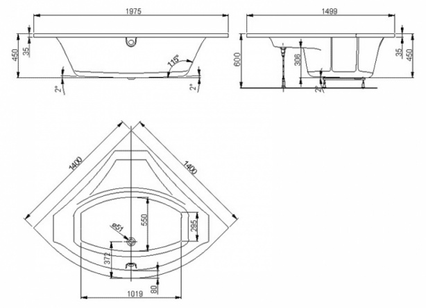 Акриловая ванна Vagnerplast Veronela corner 140x140 фото 4