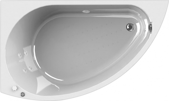 Акриловая ванна Radomir Wachter Бергамо L с гидромассажем и экраном, форсунки белые фото 1