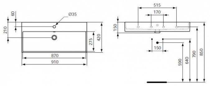 Раковина Ideal Standard Strada  (90 см) фото 7
