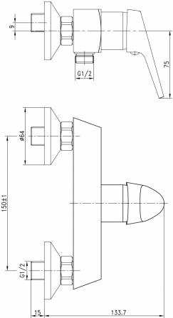 Смеситель Aquanet Round Handle SD90707 для душа фото 5