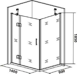 Душевой уголок Good Door Saturn WTW+SP левый 140х90х185 см фото 4