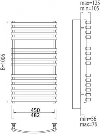 Полотенцесушитель электрический Terminus Капри П14 450*1006 фото 3