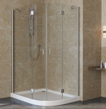 Душевой уголок Vegas Glass AFS-F Lux 120*110 07 01 L профиль матовый хром, стекло прозрачное фото 1