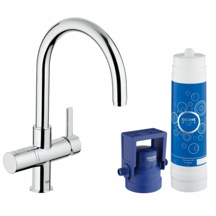 Смеситель для кухонной мойки Grohe Blue (фильтрация, C-излив) фото 1