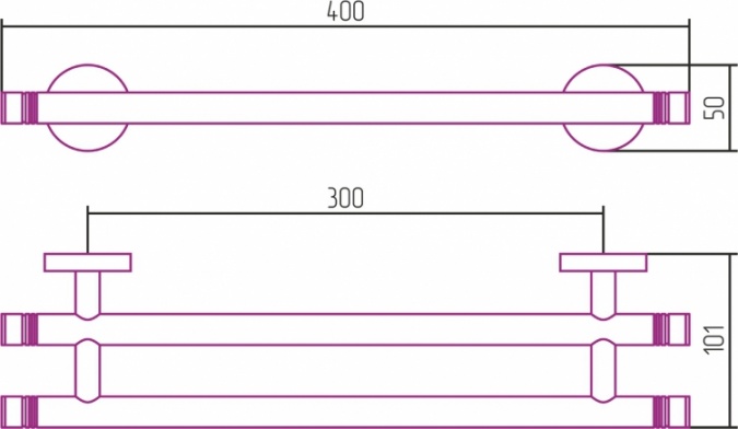 Полотенцедержатель Сунержа Каньон 00-3002-0400 двойной фото 2