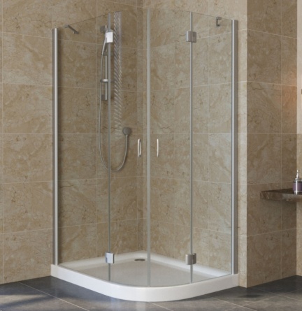 Душевой уголок Vegas Glass AFS-F Lux 110*100 07 01 L профиль матовый хром, стекло прозрачное фото 1