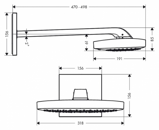 Верхний душ Hansgrohe Raindance Select E 300 3jet фото 6