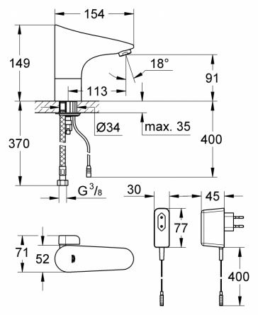 Смеситель Grohe Europlus E  для раковины фото 3