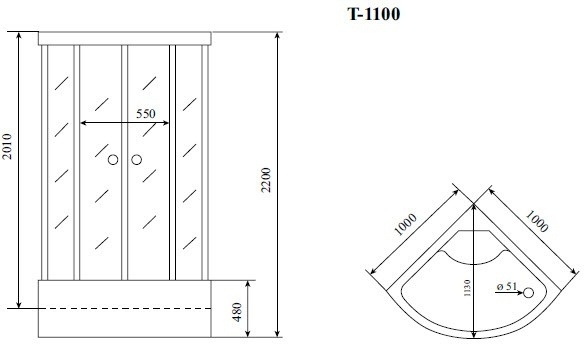 Душевая кабина Timo Standart T-1100 P фото 5