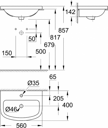 Раковина Grohe Bau Ceramic 39422000 фото 3