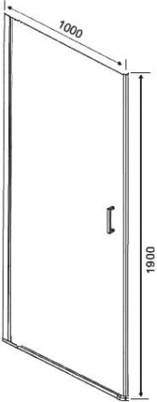 Душевая дверь в нишу Orange E05-100TB 100х190, профиль черный фото 4
