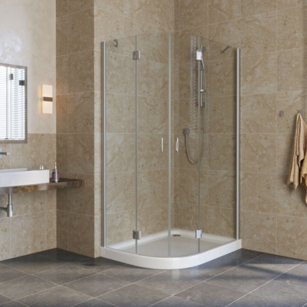 Душевой уголок Vegas Glass AFS-F Lux 100*80 07 01 R профиль матовый хром, стекло прозрачное фото 2