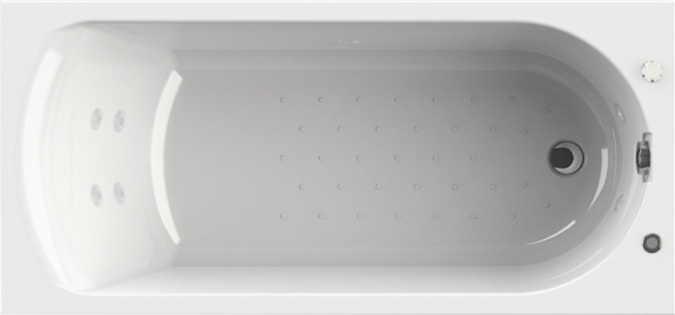 Акриловая ванна Radomir Wachter Ника с гидромассажем и экраном, форсунки белые фото 1
