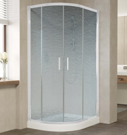 Душевой уголок Vegas Glass ZS-F 90*80 01 02 профиль белый, стекло шиншилла фото 1