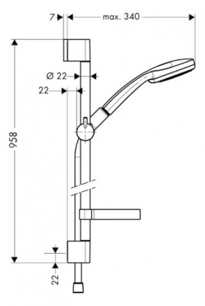 Душевой гарнитур Hansgrohe Croma 100 Vario  Unica C фото 3