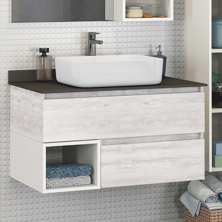 Мебель для ванной Comforty Прага 90 дуб белый фото 3