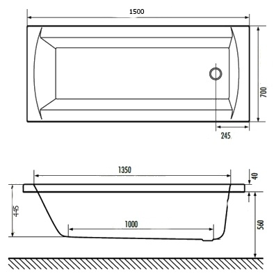Акриловая ванна Excellent Aquaria 150x70 фото 3