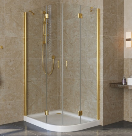 Душевой уголок Vegas Glass AFS-F Lux 100*80 09 01 L профиль золото, стекло прозрачное фото 1