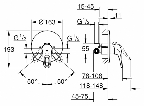 Смеситель Grohe Eurostyle New  для душа фото 3