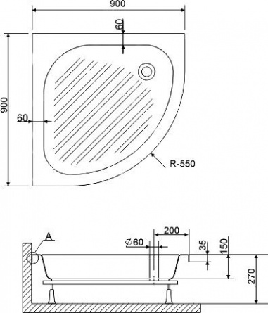 Поддон для душа RGW B/CL-S-A 16180499-51-A 90x90 фото 2