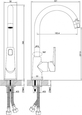 Смеситель Iddis Runo RUNSBJ0i05 для кухонной мойки фото 8