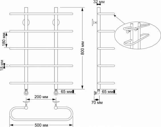 Полотенцесушитель водяной Secado Венеция 50x80 фото 4
