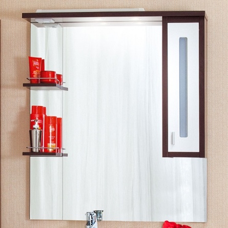Зеркало-шкаф Бриклаер Бали 90 венге, белый глянец R фото 1