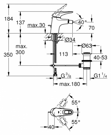Смеситель Grohe Eurostyle New 33565LS3 для биде фото 2
