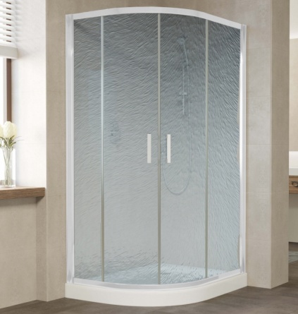 Душевой уголок Vegas Glass ZS-F 110*90 01 02 профиль белый, стекло шиншилла фото 1
