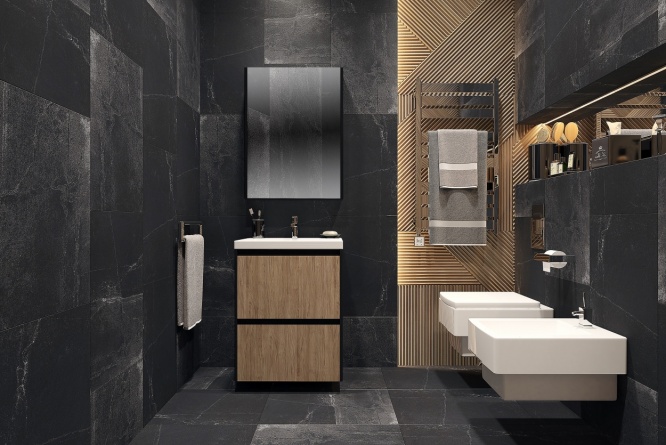 Мебель для ванной Velvex Klaufs 60.2Y черная, шатанэ, подвесная фото 3