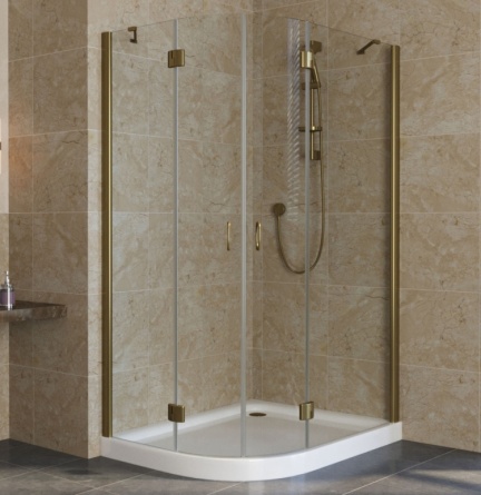 Душевой уголок Vegas Glass AFS-F Lux 110*100 05 01 R профиль бронза, стекло прозрачное фото 1