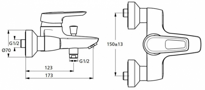 Смеситель Ideal Standard CeraMix Blue  для ванны с душем фото 2