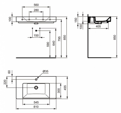 Раковина Ideal Standard Strada  (80 см) фото 5