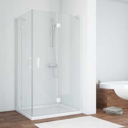 Душевой уголок Vegas Glass AFA-F 100*80 01 01 R профиль белый, стекло прозрачное фото 2