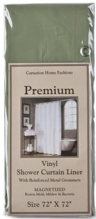 Штора для ванной Carnation Home Fashions Premium 4 Gauge Sage защитная фото 3