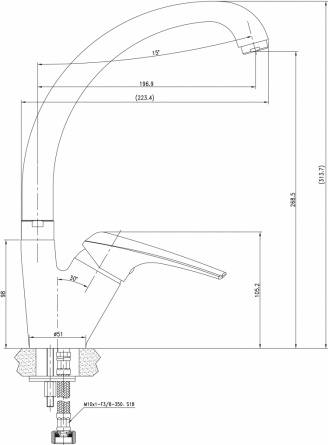 Смеситель Aquanet Conte SD91385 для кухонной мойки фото 4