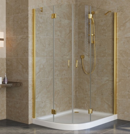 Душевой уголок Vegas Glass AFS-F Lux 120*110 09 01 R профиль золото, стекло прозрачное фото 1