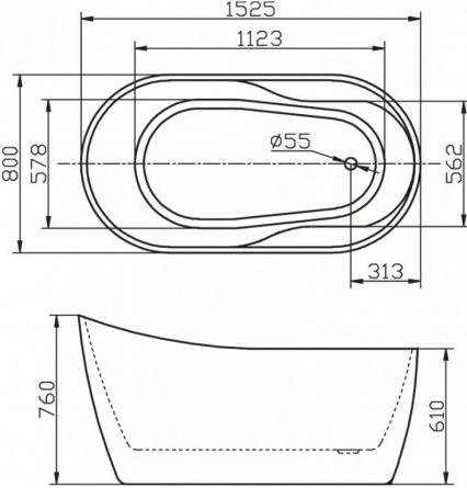 Акриловая ванна BelBagno BB301 фото 4